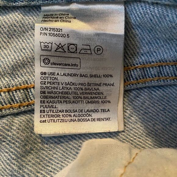 H&M women 4 100% cotton button fly ripped blue jeans - Picture 6 of 10